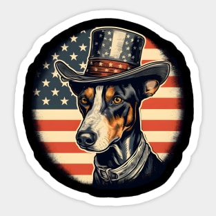 Patriotic Fox Terrier Sticker